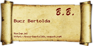 Bucz Bertolda névjegykártya